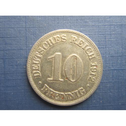 Монета 10 пфеннигов Германия империя 1912 D