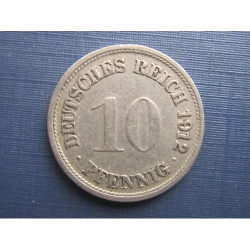 Монета 10 пфеннигов Германия империя 1912 F