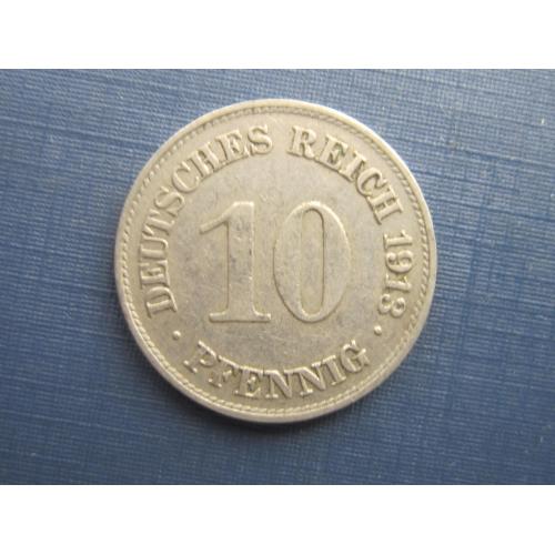 Монета 10 пфеннигов Германия империя 1913 Е