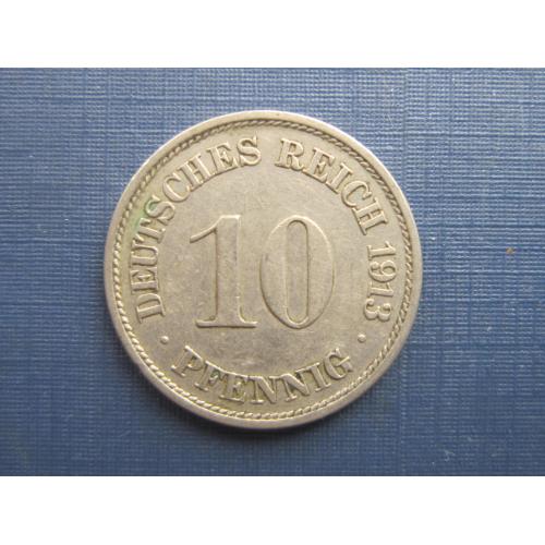 Монета 10 пфеннигов Германия империя 1913 J