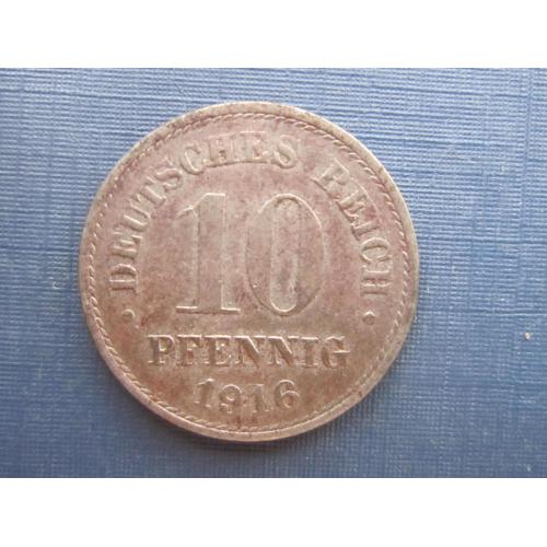 Монета 10 пфеннигов Германия империя 1916 А сталь