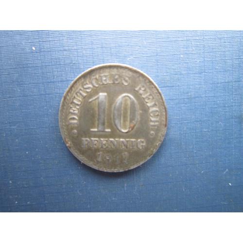 Монета 10 пфеннигов Германия империя 1917 А сталь