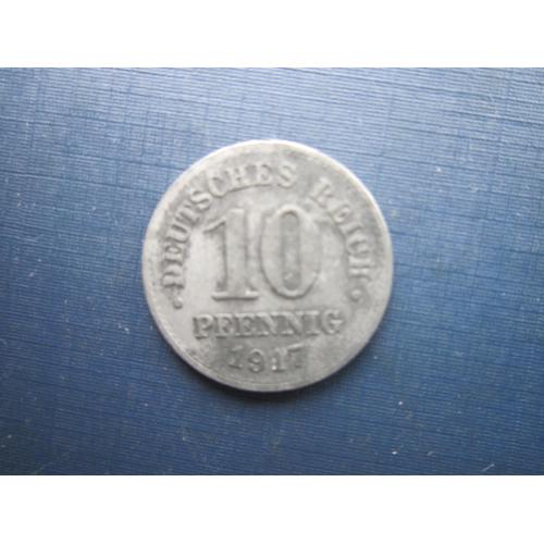 Монета 10 пфеннигов Германия империя 1917 цинк
