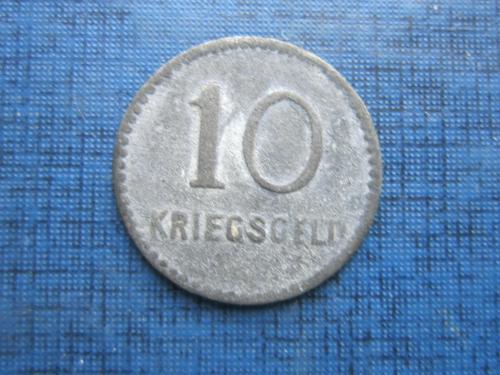 Монета 10 пфеннигов Германия Кайзерслаутерн 1917 нотгельд фауна рыба