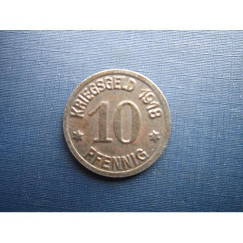 Монета 10 пфеннигов Германия Кобленц 1918 нотгельд