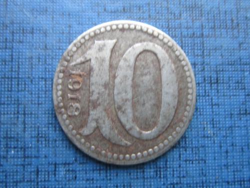 Монета 10 пфеннигов Германия Майнц 1918 нотгельд