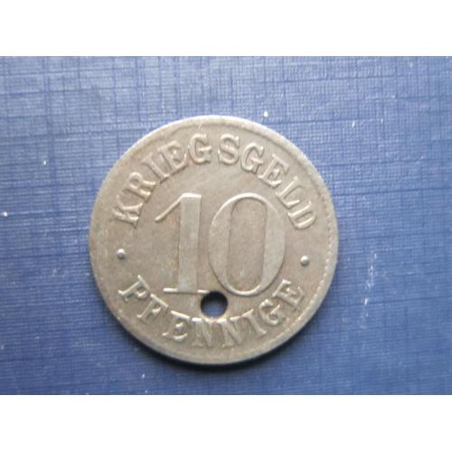 Монета 10 пфеннигов Германия нотгельд Гейдельберг с отверстием