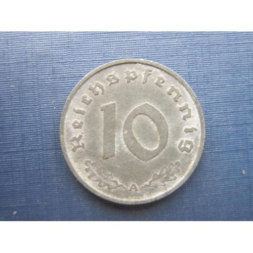 Монета 10 пфеннигов Германия Рейх 1941 А цинк свастика состояние