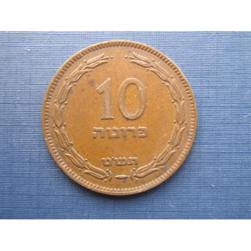 Монета 10 прута Израиль 1949 амфора