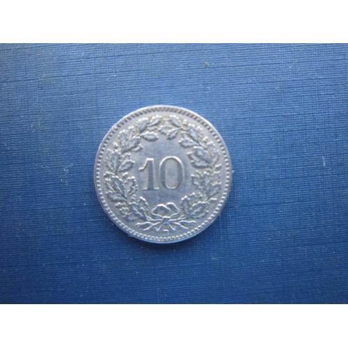 Монета 10 рапен Швейцарія 1921