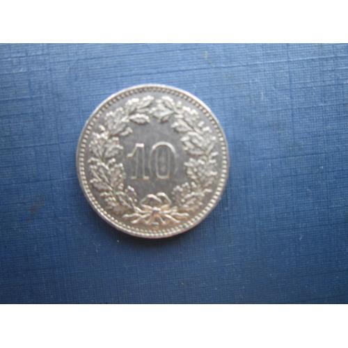 Монета 10 раппен Швейцария 1958