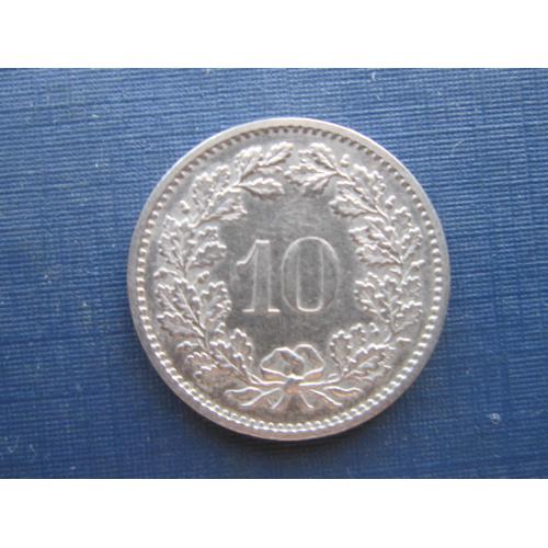 Монета 10 раппен Швейцария 1977