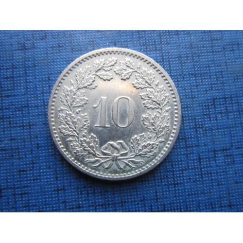 Монета 10 раппен Швейцария 1982