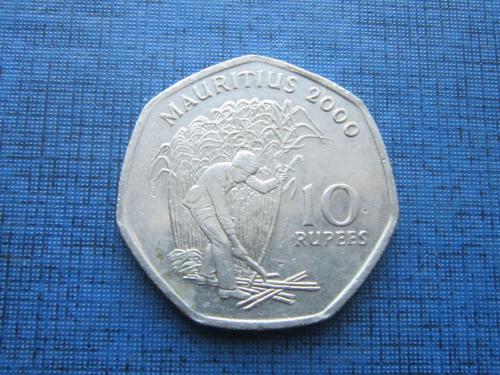 монета 10 рупий Маврикий 2000
