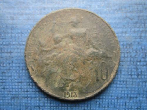 Монета 10 сантим Франция 1913