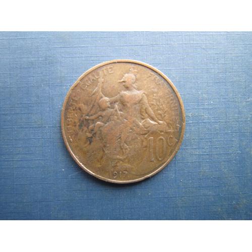 Монета 10 сантимів Франція 1917