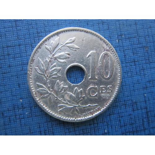 Монета 10 сантимов Бельгия 1923 французский тип