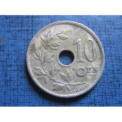 Монета 10 сантимов Бельгия 1928 бельгийский тип