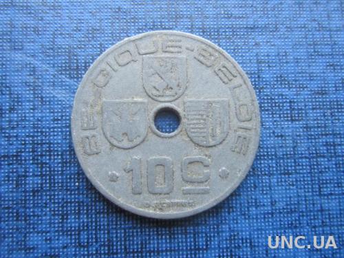 монета 10 сантимов Бельгия 1942 цинк оккупация французский тип