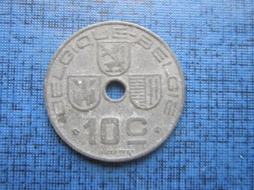 Монета 10 сантимов Бельгия 1943 цинк оккупация французский тип