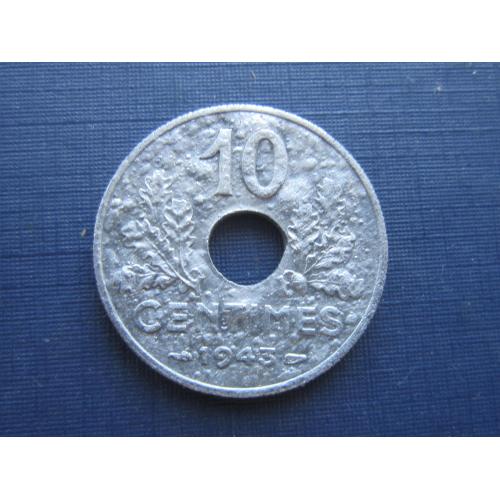 Монета 10 сантимов Франция 1943