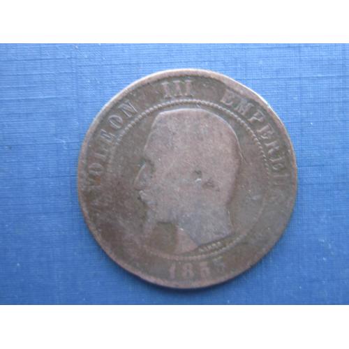 Монета 10 сантимов Франция 1853 В Наполеон III