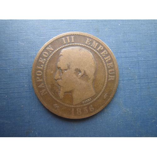 Монета 10 сантимов Франция 1856 А Париж