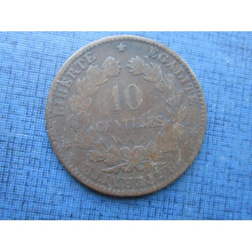 Монета 10 сантимов Франция 1888 А