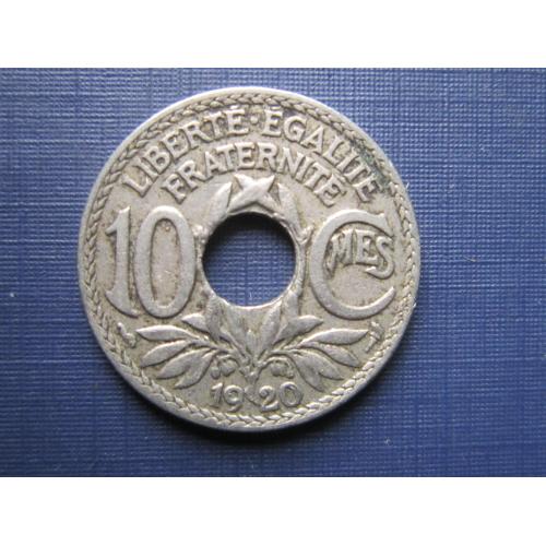 Монета 10 сантимов Франция 1920