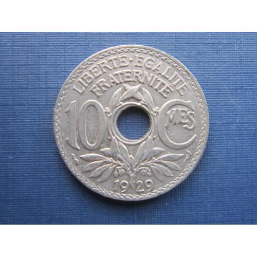 Монета 10 сантимов Франция 1929 состояние