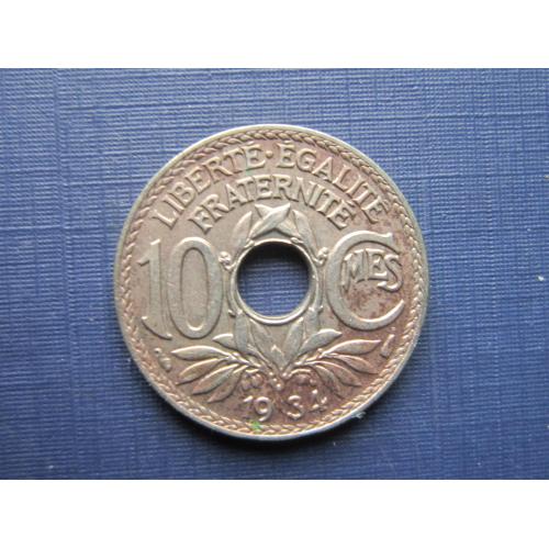 Монета 10 сантимов Франция 1934