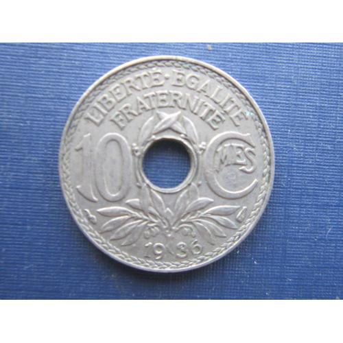 Монета 10 сантимов Франция 1936
