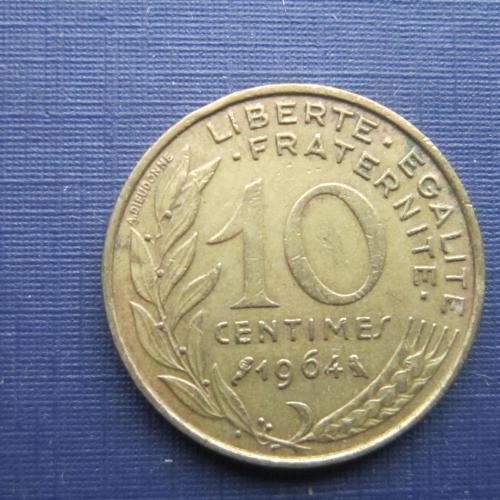 Монета 10 сантимов Франция 1964