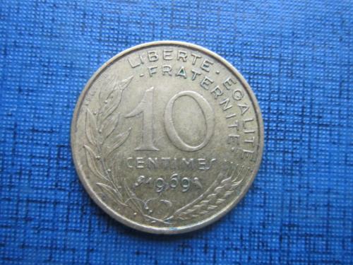 Монета 10 сантимов Франция 1969
