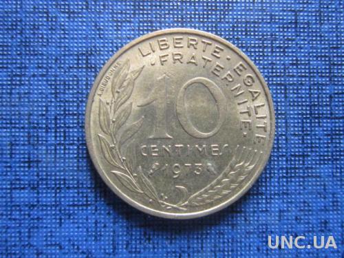 Монета 10 сантимов Франция 1973
