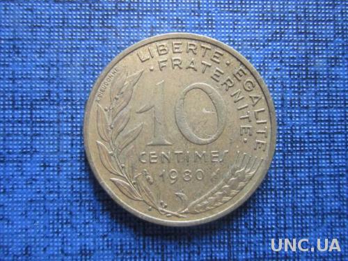 Монета 10 сантимов Франция 1980
