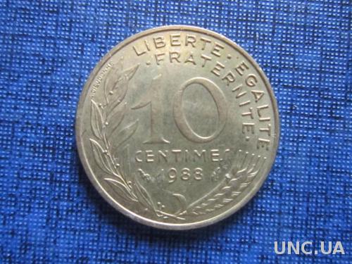 Монета 10 сантимов Франция 1988
