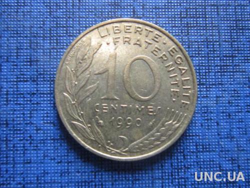 Монета 10 сантимов Франция 1990
