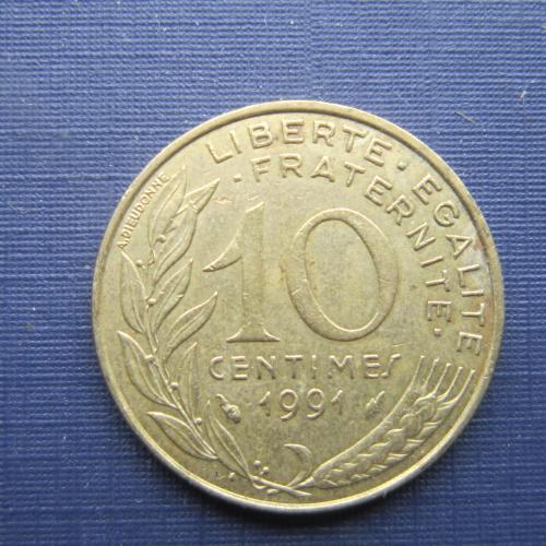Монета 10 сантимов Франция 1991