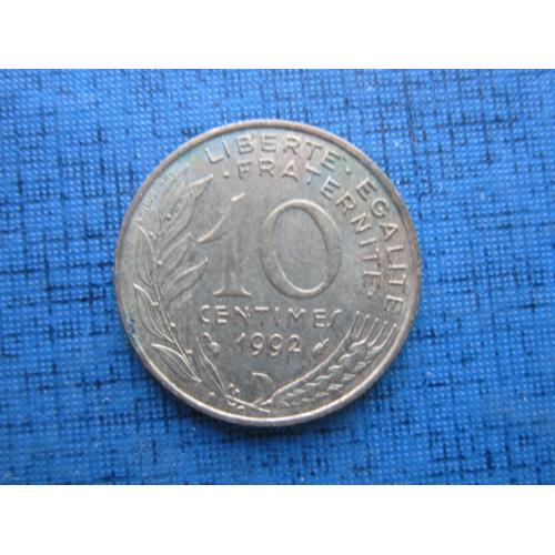 Монета 10 сантимов Франция 1992