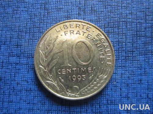 Монета 10 сантимов Франция 1993
