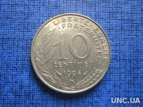 Монета 10 сантимов Франция 1994
