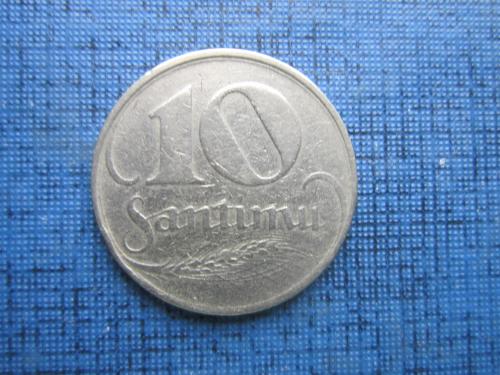 монета 10 сантимов Латвия 1922