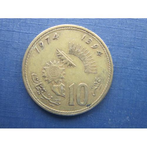 Монета 10 сантимов Марокко 1974