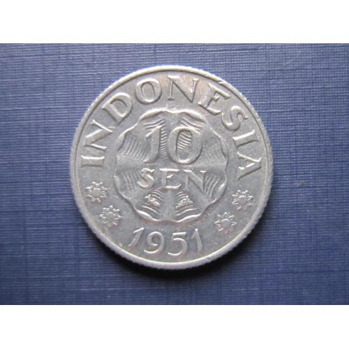 Монета 10 сен Индонезия 1951