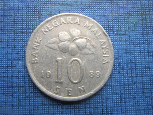 Монета 10 сен Малайзия 1989