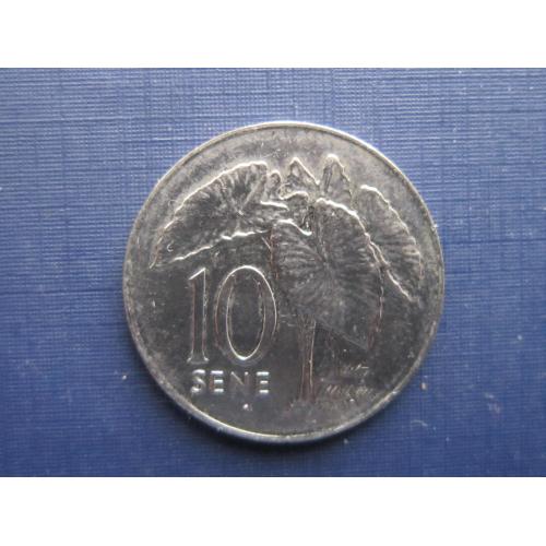 Монета 10 сене Самоа 2006 тропические растения состояние