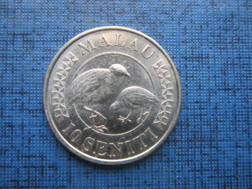 Монета 10 сенити Тонга 2015 фауна птицы