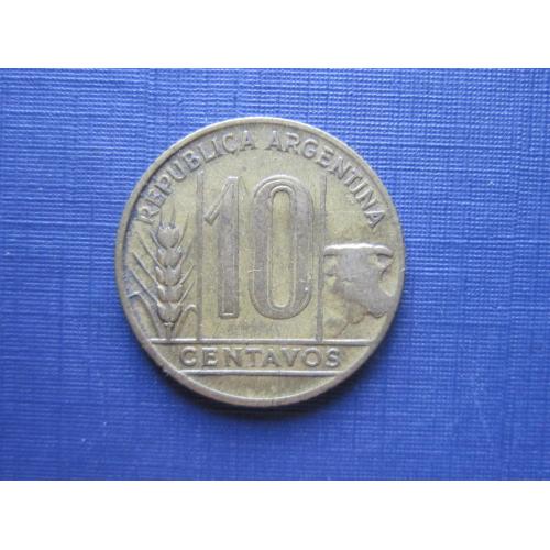 Монета 10 сентаво Аргентина 1949 фауна корова бык