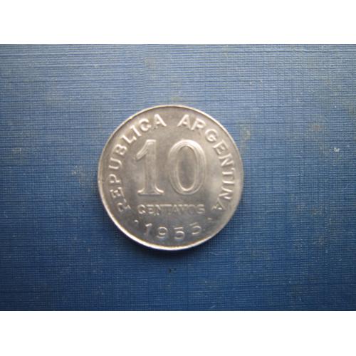 Монета 10 сентаво Аргентина 1955